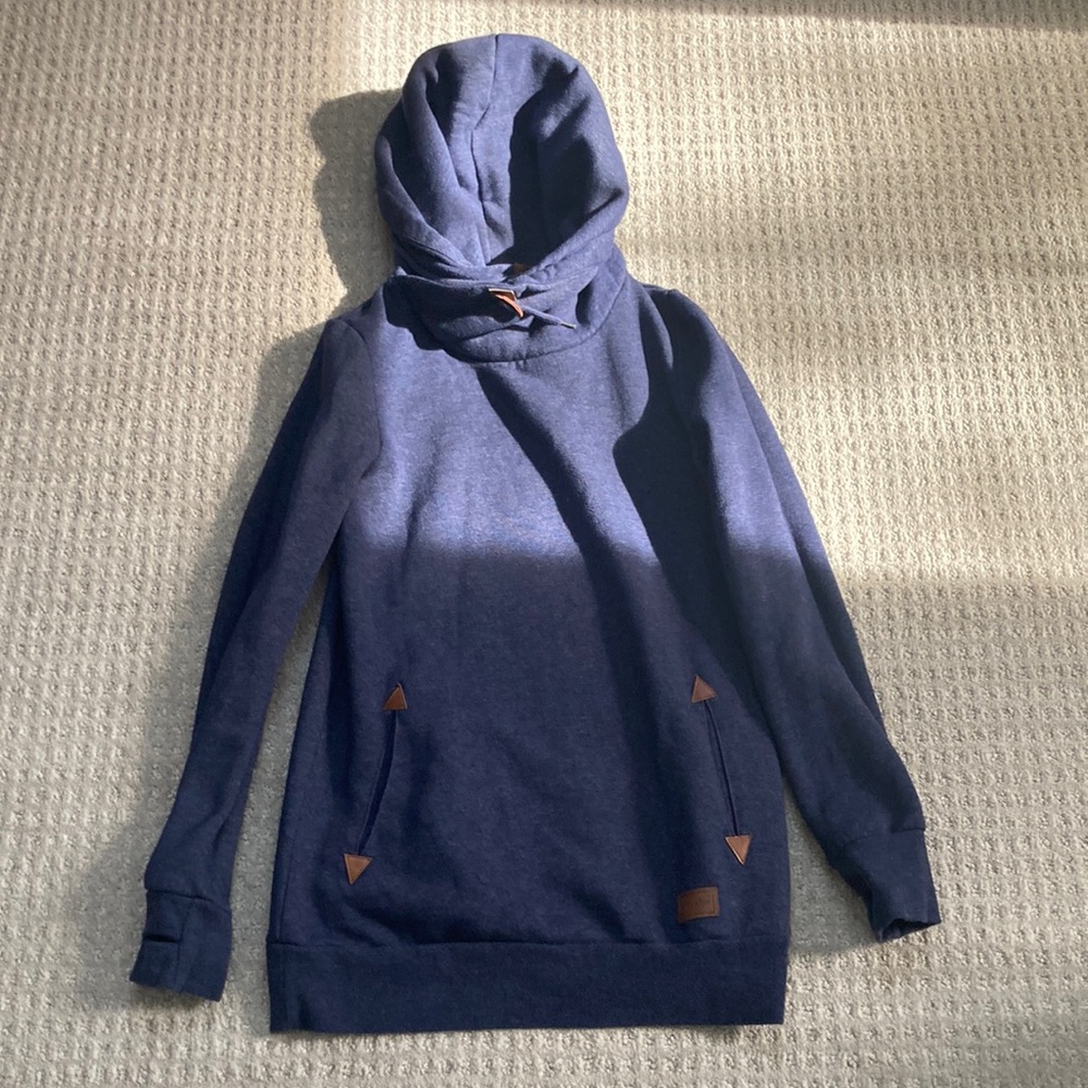 Volcom Dark Blue Hoodie with Tan Detail size small